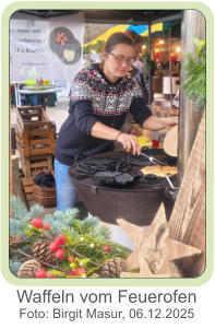 Waffeln vom Feuerofen Foto: Birgit Masur, 06.12.2025