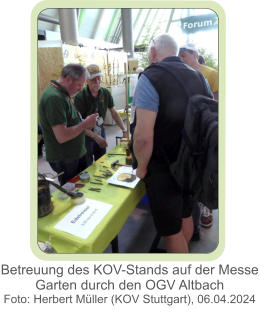 Betreuung des KOV-Stands auf der Messe Garten durch den OGV Altbach  Foto: Herbert Müller (KOV Stuttgart), 06.04.2024