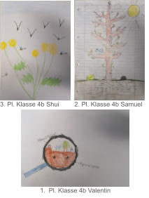 	1.	Pl. Klasse 4b Valentin 3. Pl. Klasse 4b Shui 2. Pl. Klasse 4b Samuel