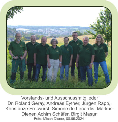 Vorstands- und Ausschussmitglieder Dr. Roland Geray, Andreas Eytner, Jürgen Rapp, Konstanze Fretwurst, Simone de Lenardis, Markus Diener, Achim Schäfer, Birgit Masur Foto: Micah Diener, 08.06.2024