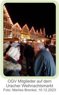 OGV Mitglieder auf dem Uracher Weihnachtsmarkt Foto: Marlies Brenkel, 10.12.2023