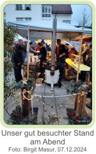Unser gut besuchter Stand am Abend Foto: Birgit Masur, 07.12.2024